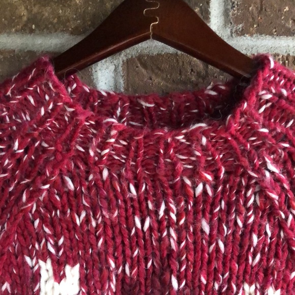 Vintage Y2K EXPRESS Hand Knit Wool & Alpaca Snowflake Sweater - Picture 4 of 7